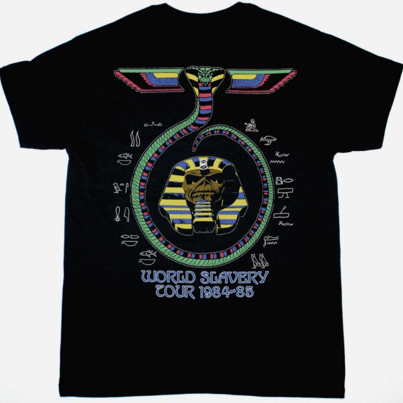 IRON MAIDEN WORLD SLAVERY TOUR 84-85 NEW BLACK T-SHIRT