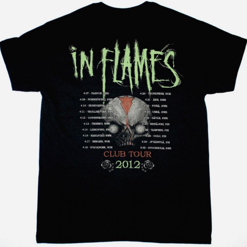 IN FLAMES CLUB TOUR 2012 NEW BLACK T-SHIRT