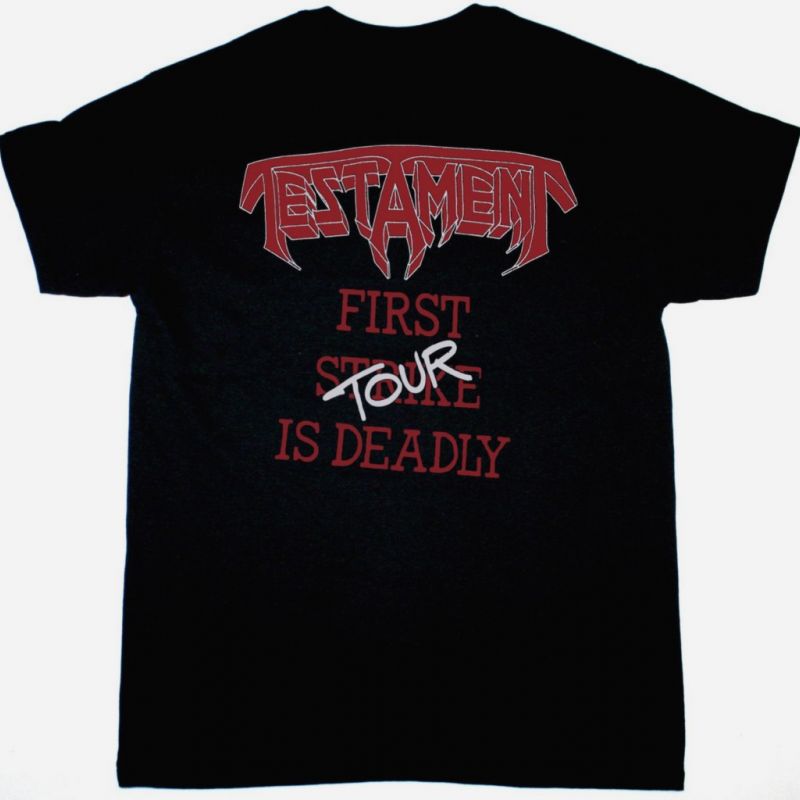 TESTAMENT FIRST STRIKE TOUR 1987 NEW BLACK T-SHIRT