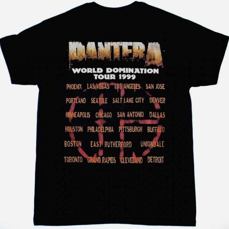 PANTERA WORLD DOMINATION TOUR NEW BLACK T-SHIRT