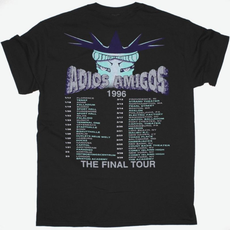 RAMONES ADIOS AMIGOS TOUR NEW BLACK T-SHIRT