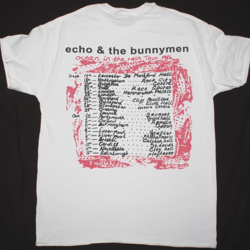ECHO AND THE BUNNYMEN OCEAN IN THE RAIN TOUR NEW WHITE T SHIRT