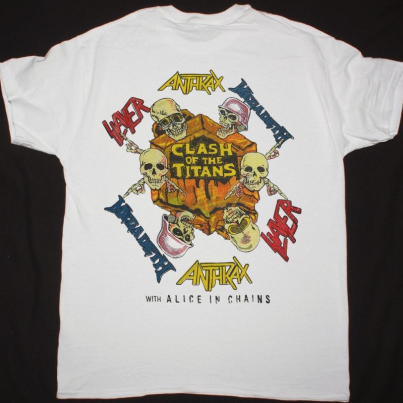 CLASH OF THE TITANS TOUR NEW WHITE T SHIRT