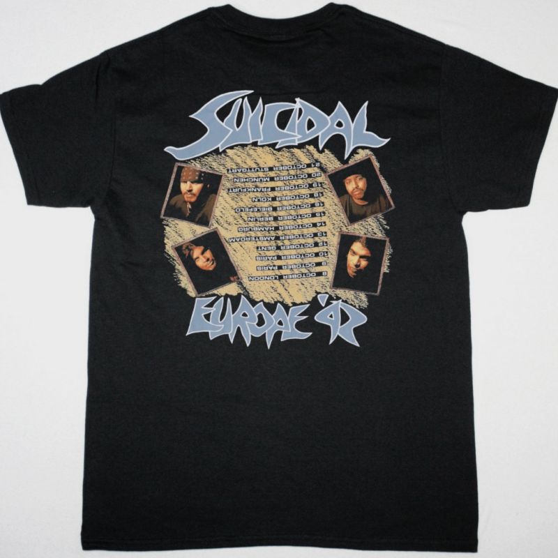 SUICIDAL TENDENCIES EUROPEAN TOUR 92  NEW BLACK T-SHIRT