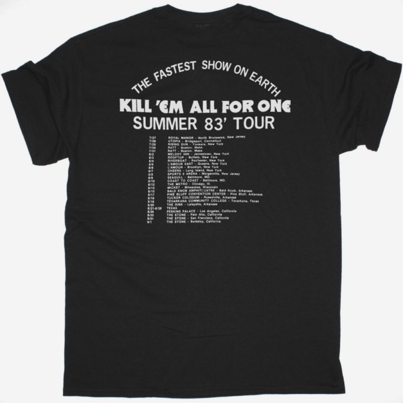 METALLICA & RAVEN KILL EM ALL FOR ONE TOUR NEW BLACK T-SHIRT