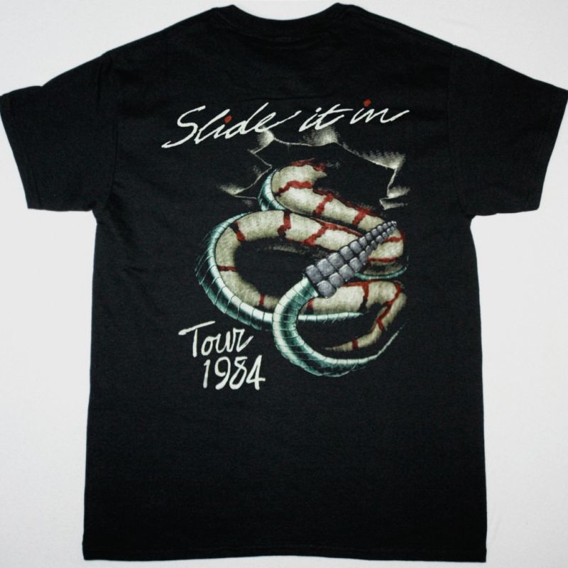 WHITESNAKE SLIDE IT IN TOUR 1984 NEW BLACK T-SHIRT