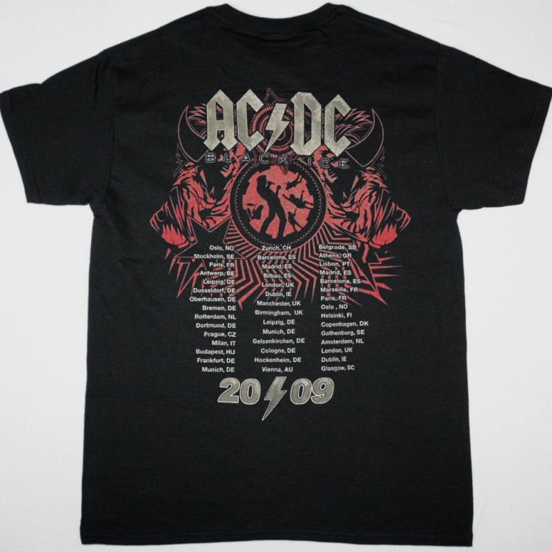 AC DC ROCK N ROLL TRAIN TOUR 2009 AC/DC NEW BLACK T-SHIRT