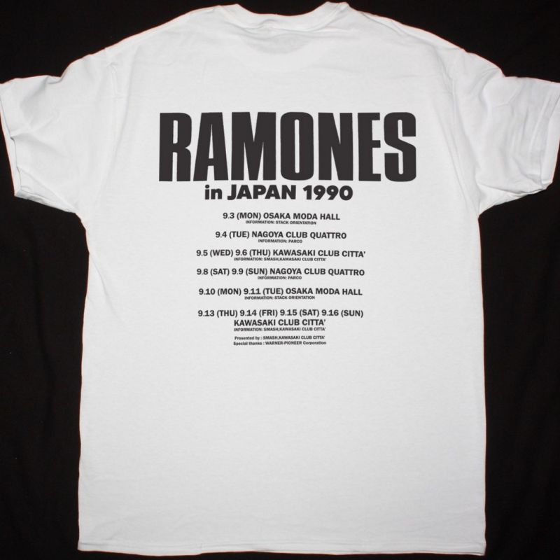 RAMONES BRAIN DRAIN JAPAN TOUR NEW WHITE T-SHIRT