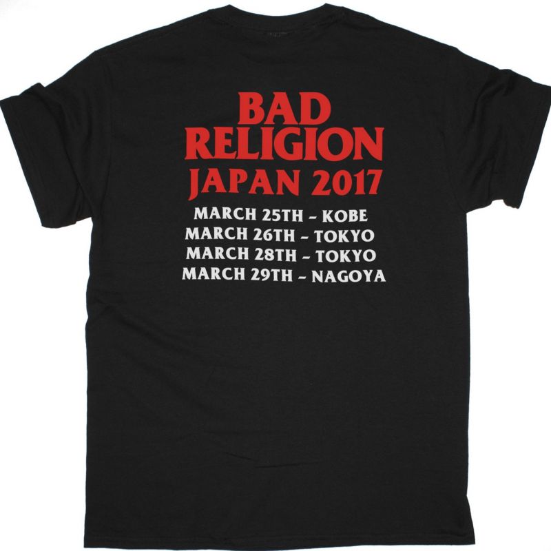 BAD RELIGION JAPAN MARCH 2017 TOUR NEW BLACK T SHIRT