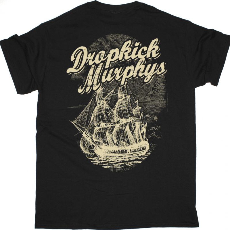 DROPKICK MURPHYS SCALLY SKULL SHIP NEW BLACK T SHIRT