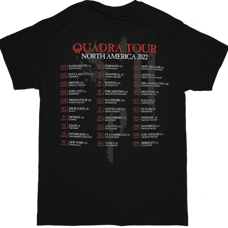 SEPULTURA QUADRA TOUR 2022 NEW BLACK T SHIRT