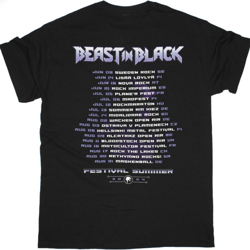 BEAST IN BLACK FESTIVAL SUMMER 2024 NEW BLACK T-SHIRT