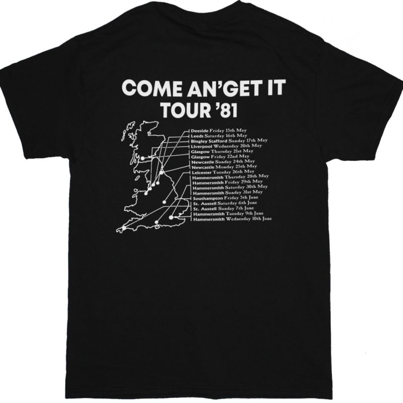 WHITESNAKE COME AND GET IT TOUR 1981 NEW BLACK T-SHIRT