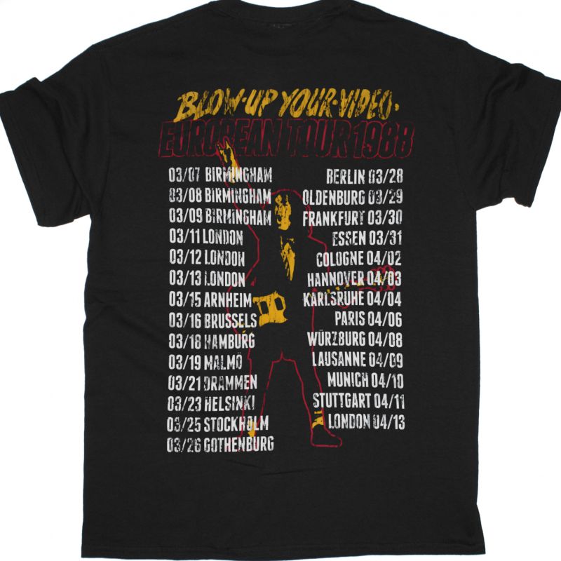 AC DC BLOW UP YOU VIDEO EUROPEAN TOUR AC/DC NEW BLACK T-SHIRT