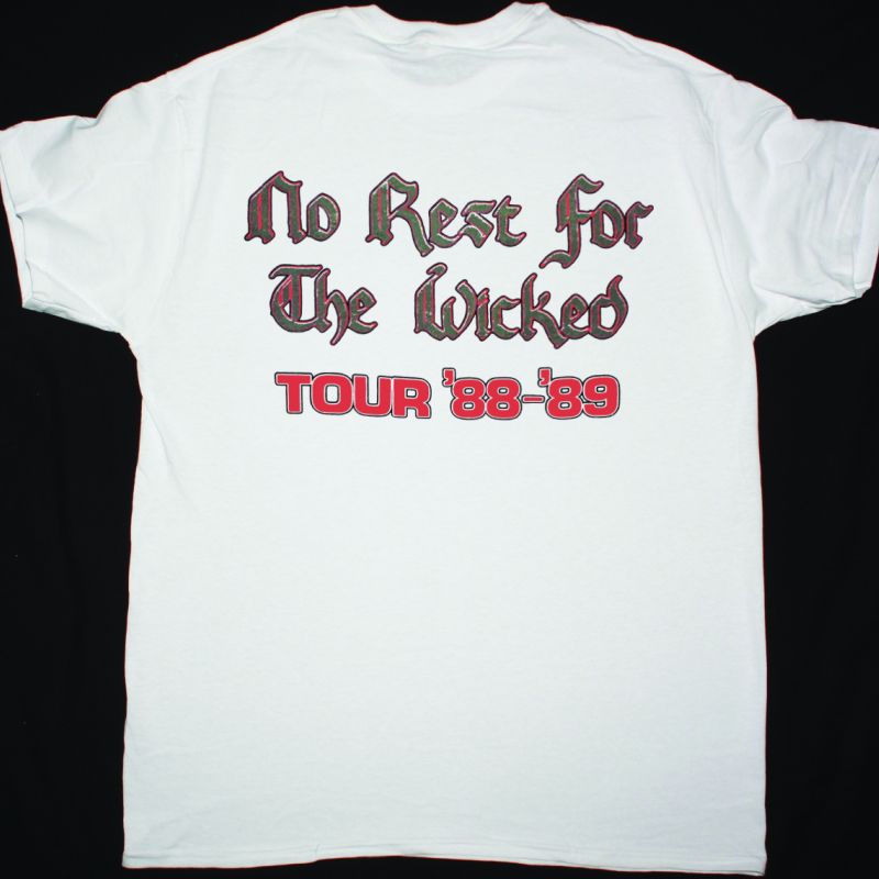OZZY OSBOURNE NO REST FOR THE WICKED TOUR NEW WHITE T-SHIRT