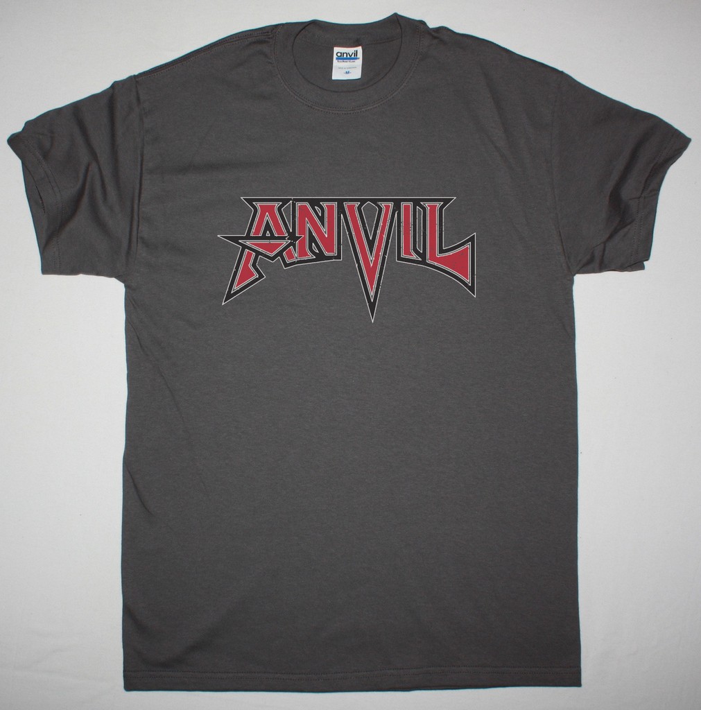ANVIL LOGO NEW GREY CHRACOAL T SHIRT - Best Rock T-shirts
