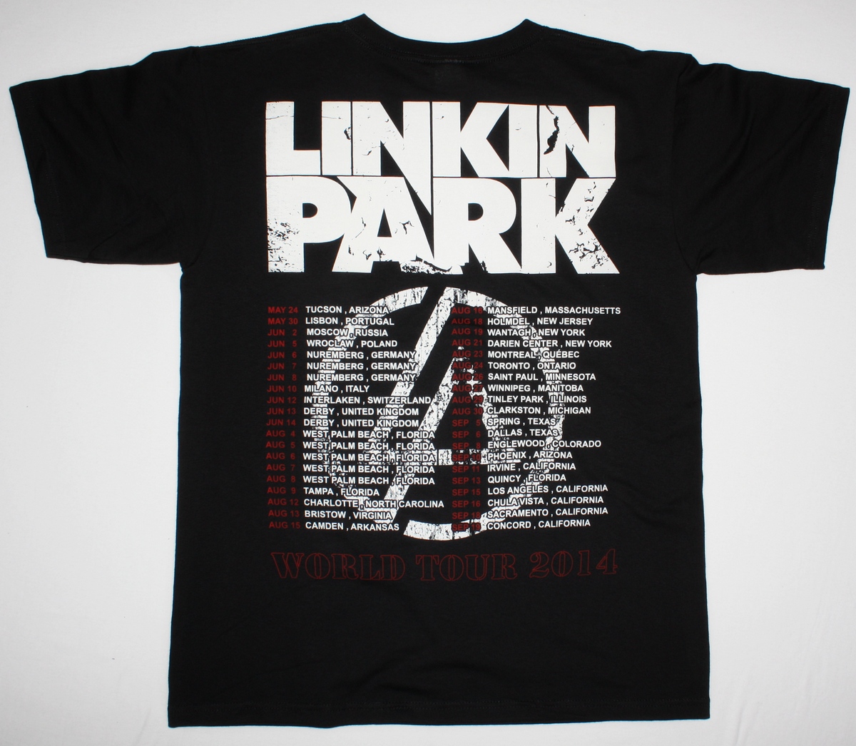LINKIN PARK TOUR FORT DEAD BY SUNRISE 30 SECONDS TO MARS AFI BLACK T-SHIRT - Best Rock T-shirts