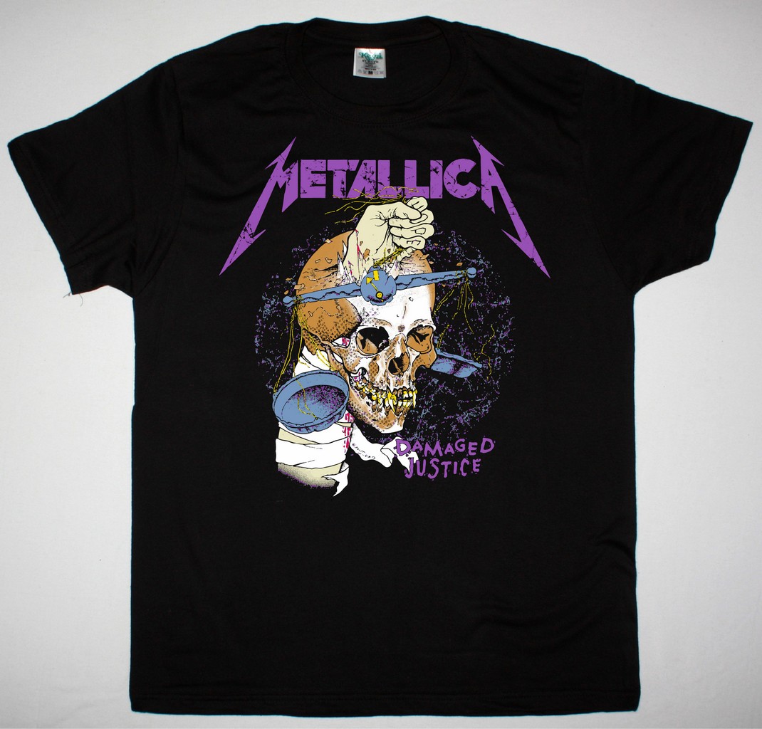 black and purple metallica shirt