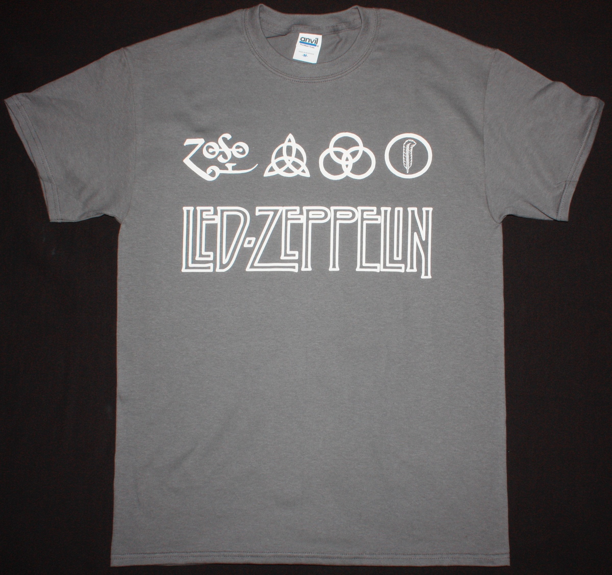 LED ZEPPELIN LOGO NEW GREY CHARCOAL T-SHIRT - Best Rock T-shirts