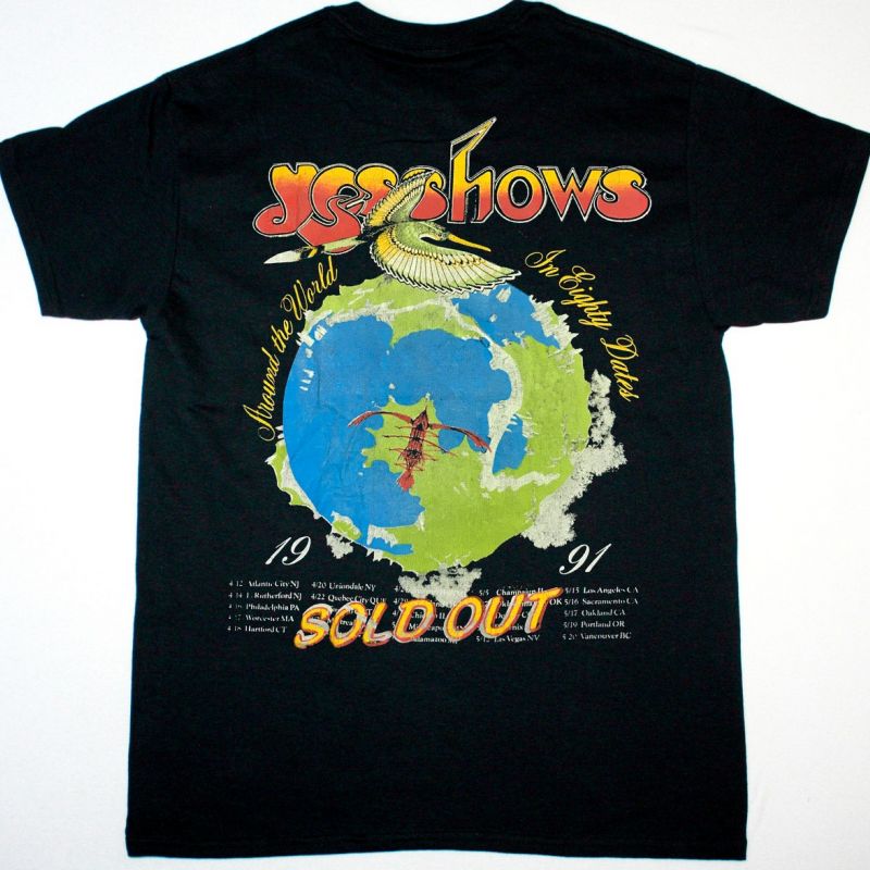 YES SHOWS 1991 NEW BLACK T-SHIRT