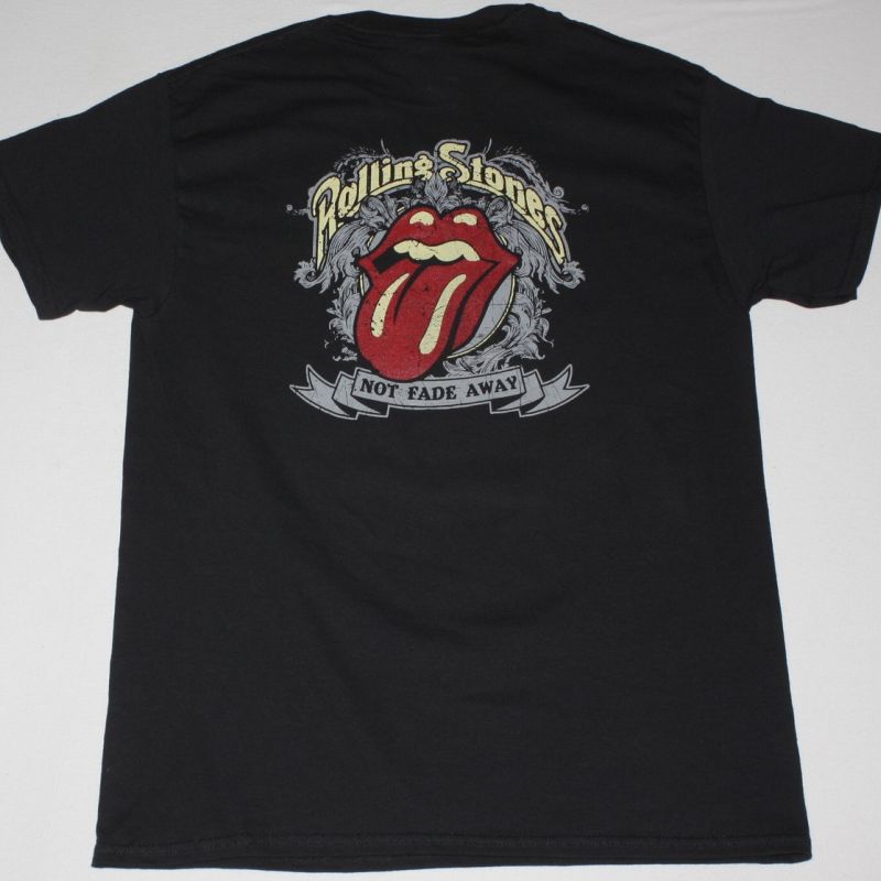 THE ROLLING STONES NOT FADE AWAY NEW BLACK T-SHIRT