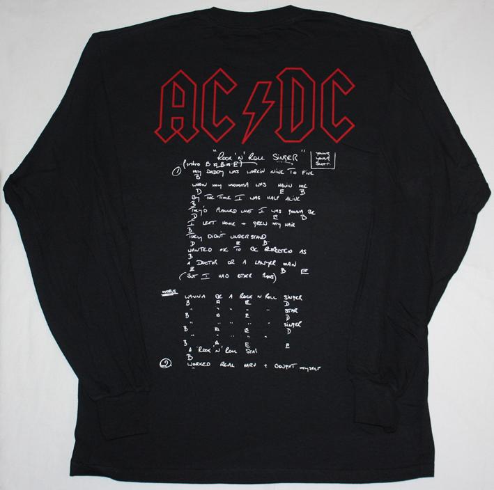 ACDC Long Sleeve T-Shirt, ACDC Rock Or Bust Long Sleeve Tee-Shirt, Rock...