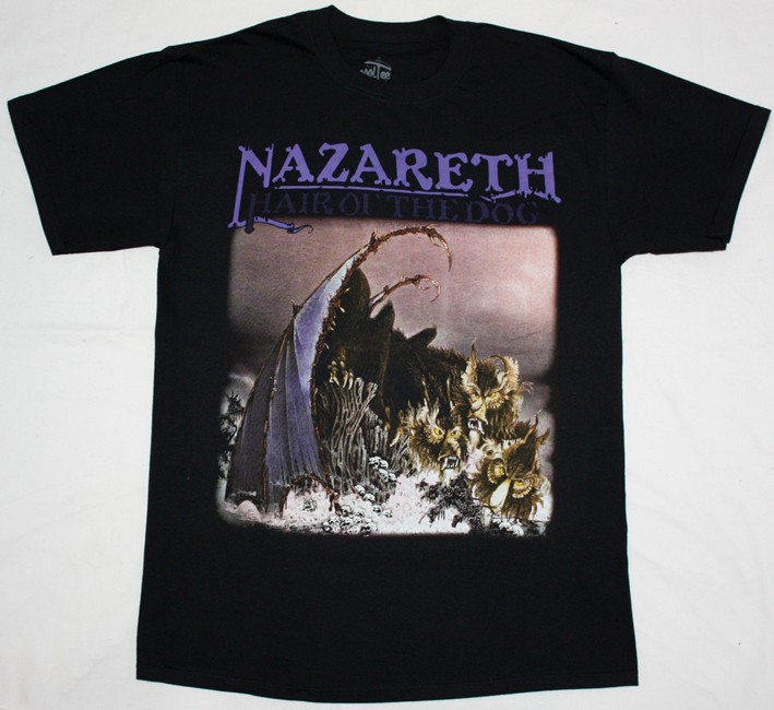 NAZARETH HAIR OF THE DOG'75 HARD ROCK DEEP PURPLE URIAH HEEP NEW BLACK  T-SHIRT - Best Rock T-shirts