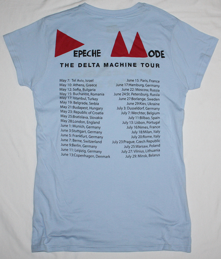 DEPECHE MODE LOGO DELTA MACHINE TOUR 2013 NEW LADY LIGHT BLUE T-SHIRT