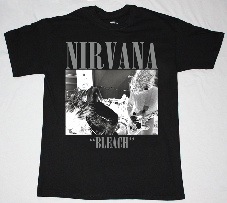 NIRVANA BLEACH'89 KURT COBAIN GRUNGE SEATTLE BAND SOUNDGARDEN NEW BLACK T- SHIRT - Best Rock T-shirts
