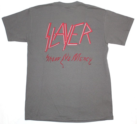 SLAYER SHOW NO MERCY NEW GREY CHARCOAL T-SHIRT