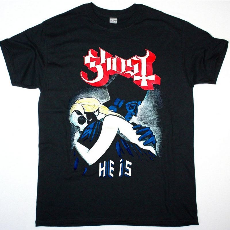 GHOST HE IS NEW BLACK T-SHIRT