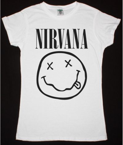 NIRVANA SMILE NEW WHITE LADY T SHIRT