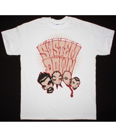 SYSTEM OF A DOWN CARTOON NEW WHITE T SHIRT