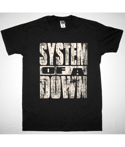 SYSTEM OF A DOWN DISTRESSED LOGO NEW BLACK T SHIRT