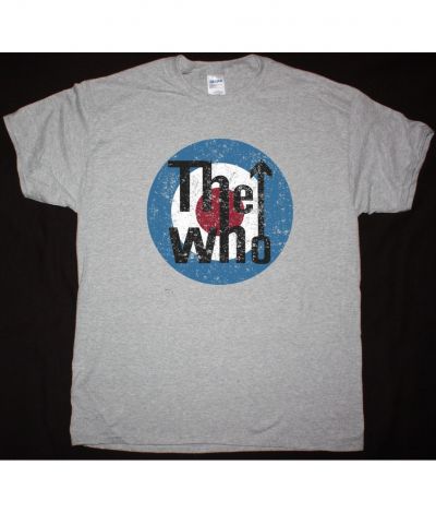 THE WHO HEAVY DISTRESSED LOGO NEW SPORTS GREY T SHIRT