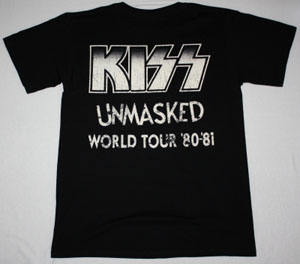 KISS UNMASKED'80 NEW BLACK T-SHIRT
