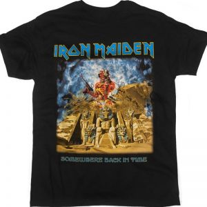 IRON MAIDEN SOMEWHERE BACK IN TIME THE BEST OF: 1980-1989 NEW BLACK T-SHIRT