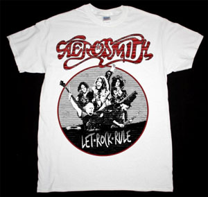 AEROSMITH LET ROCK RULE TOUR 2014 NEW WHITE T-SHIRT