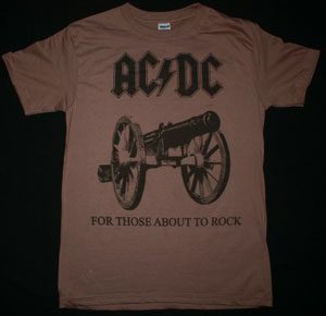 AC DC FOR THOSE ABOUT TO ROCK'81 AC/DC NEW CHESTNUT COLOUR T-SHIRT