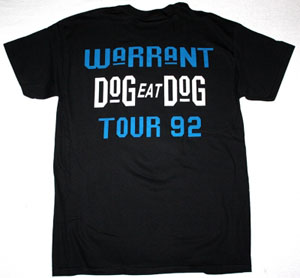 WARRANT DOG EAT DOG 1992 NEW BLACK T-SHIRT