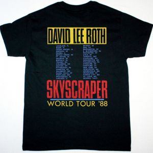 DAVID LEE ROTH SKYSCRAPER WORLD TOUR NEW BLACK T-SHIRT