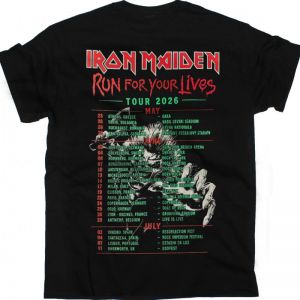 IRON MAIDEN RUN FOR YOUR LIVES TOUR 2026 NEW BLACK T-SHIRT