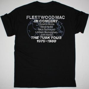 FLEETWOOD MAC THE TUSK TOUR 1979-1980 NEW BLACK T-SHIRT