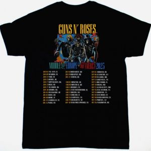 GUNS N ROSES 2023 TOUR NEW BLACK T-SHIRT
