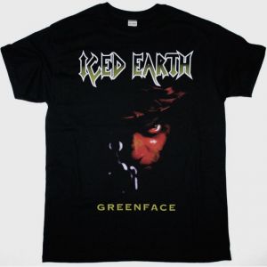 ICED EARTH GREENFACE NEW BLACK T-SHIRT