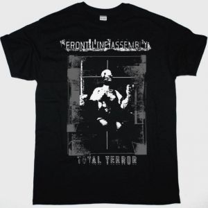 FRONT LINE ASSEMBLY TOTAL TERROR  2022 US TOUR NEW BLACK T-SHIRT