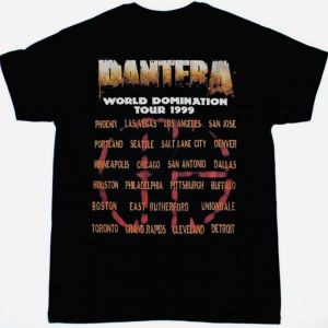 PANTERA WORLD DOMINATION TOUR NEW BLACK T-SHIRT