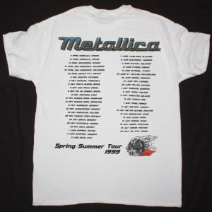 METALLICA GIMME FUEL SPRING SUMMER TOUR 1999 NEW WHITE T-SHIRT