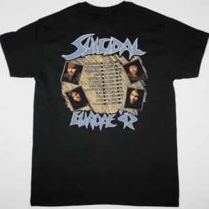 SUICIDAL TENDENCIES EUROPEAN TOUR 92  NEW BLACK T-SHIRT