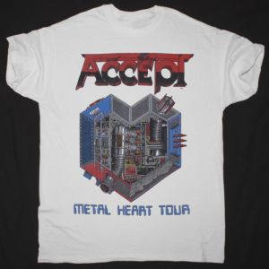 ACCEPT METAL HEART TOUR NEW WHITE T-SHIRT